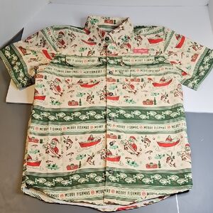 Magellan Boys Outdoor Fishing Christmas Button Up XL (18-20)